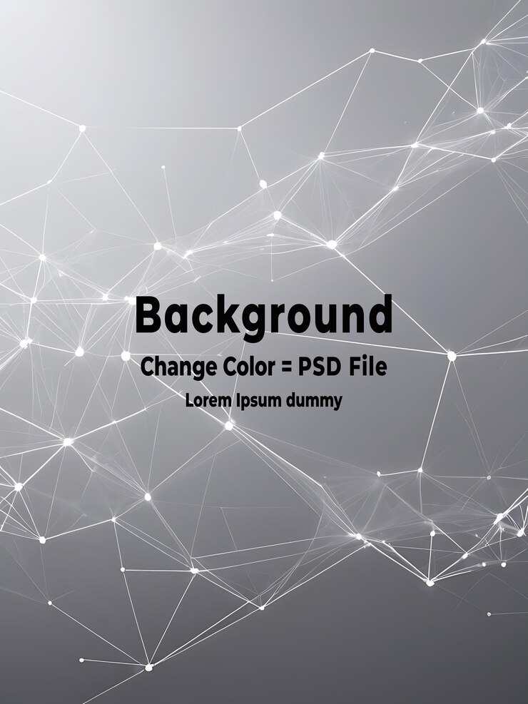 PSD psd abstracto red tecnológica de polígono gris blanco con fondo de tecnología de conexión puntos y líneas abstractos fondo de textura renderización 3d