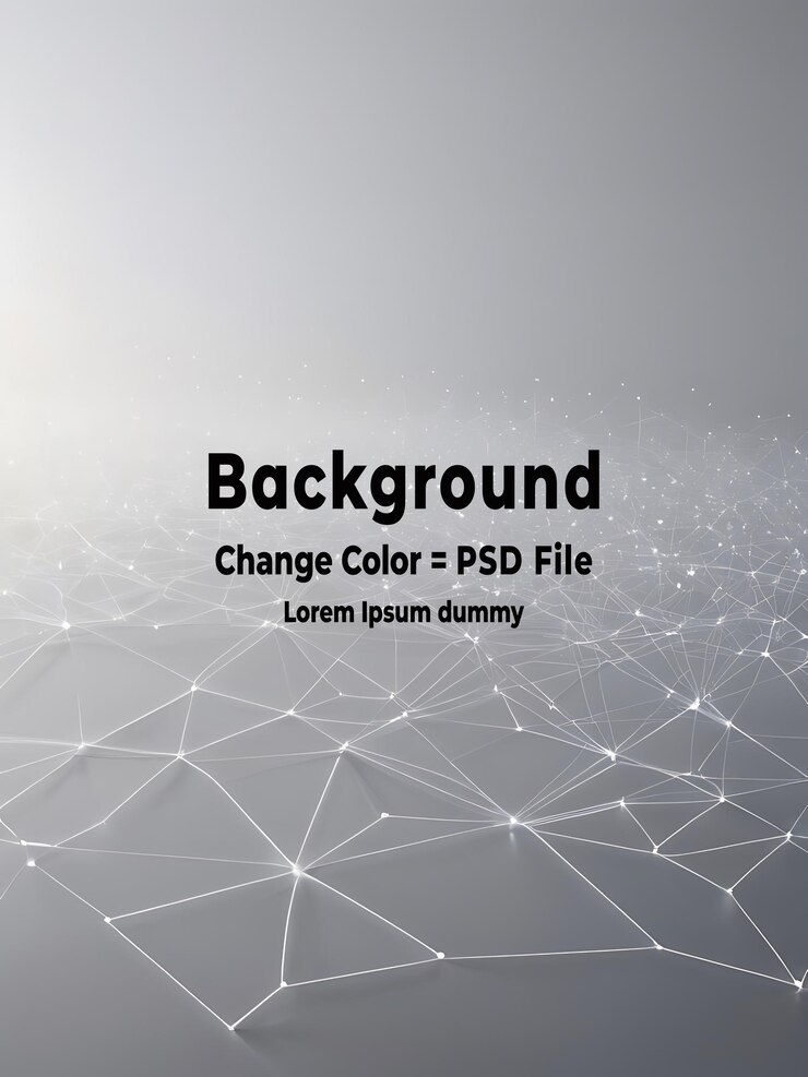PSD psd abstracto red tecnológica de polígono gris blanco con fondo de tecnología de conexión puntos y líneas abstractos fondo de textura renderización 3d