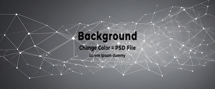 PSD psd abstracto red tecnológica de polígono gris blanco con fondo de tecnología de conexión puntos y líneas abstractos fondo de textura renderización 3d