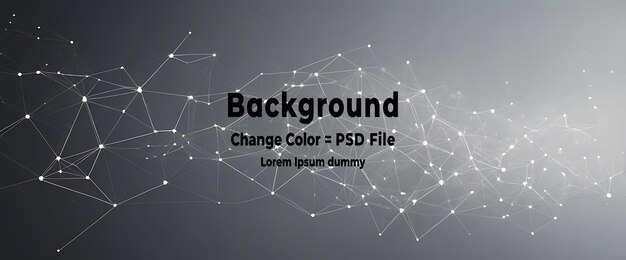 PSD Abstracto red tecnológica de polígono gris blanco con fondo de tecnología de conexión Puntos y líneas abstractos fondo de textura renderización 3D