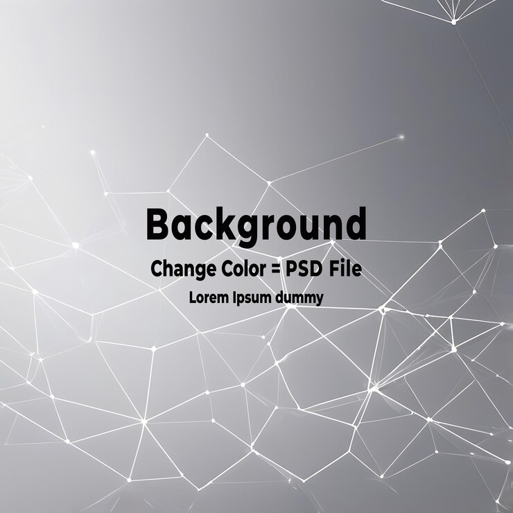 PSD psd abstracto red tecnológica de polígono gris blanco con fondo de tecnología de conexión puntos y líneas abstractos fondo de textura renderización 3d