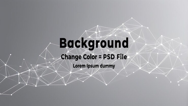 PSD psd abstracto red tecnológica de polígono gris blanco con fondo de tecnología de conexión puntos y líneas abstractos fondo de textura renderización 3d