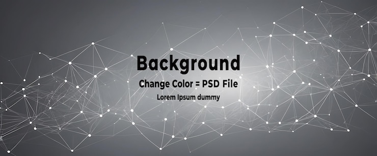 PSD psd abstracto red tecnológica de polígono gris blanco con fondo de tecnología de conexión puntos y líneas abstractos fondo de textura renderización 3d