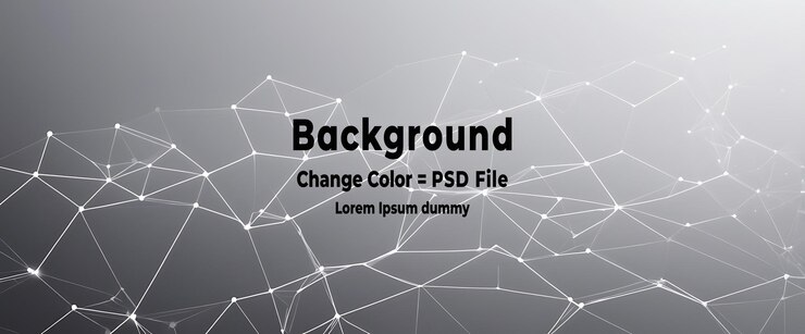 PSD psd abstracto red tecnológica de polígono gris blanco con fondo de tecnología de conexión puntos y líneas abstractos fondo de textura renderización 3d