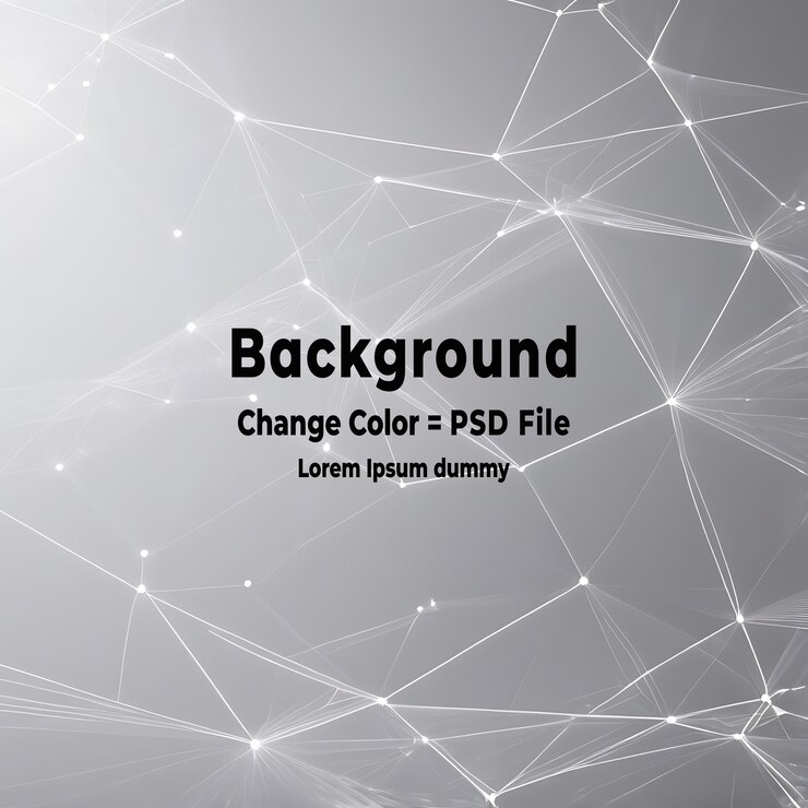PSD psd abstracto red tecnológica de polígono gris blanco con fondo de tecnología de conexión puntos y líneas abstractos fondo de textura renderización 3d