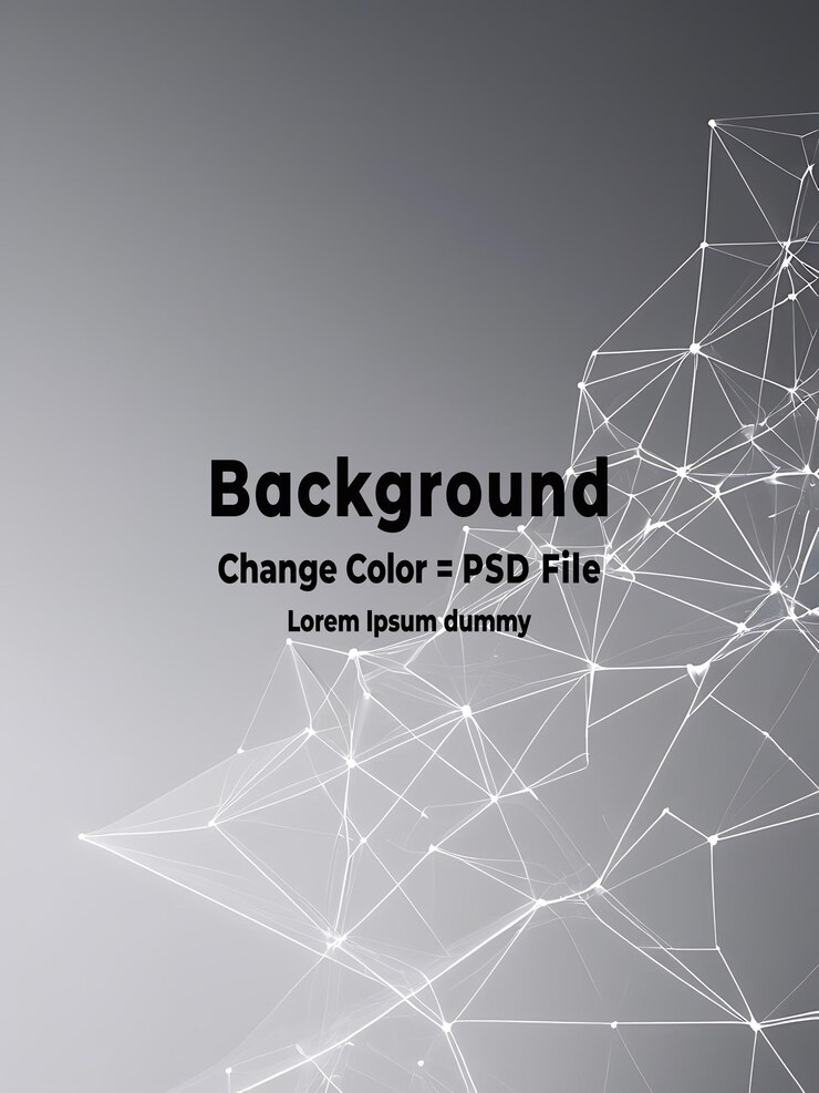 PSD psd abstracto red tecnológica de polígono gris blanco con fondo de tecnología de conexión puntos y líneas abstractos fondo de textura renderización 3d