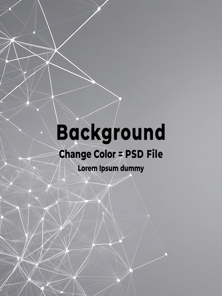 PSD psd abstracto red tecnológica de polígono gris blanco con fondo de tecnología de conexión puntos y líneas abstractos fondo de textura renderización 3d