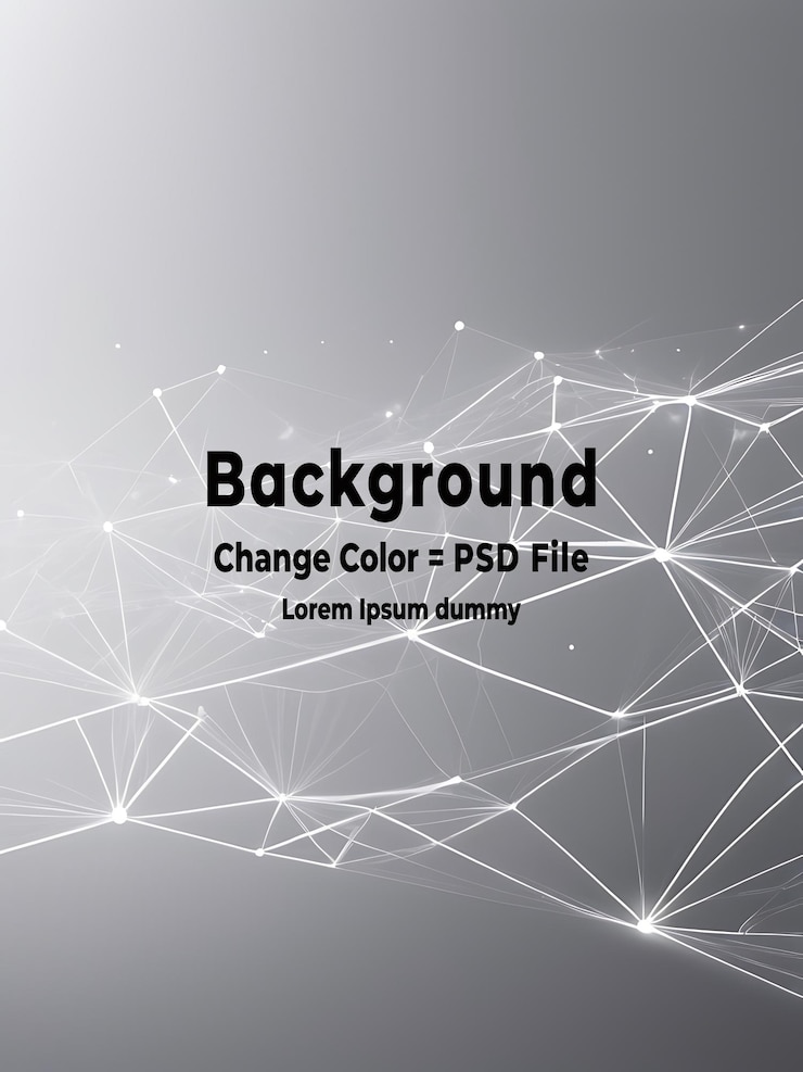 PSD psd abstracto red tecnológica de polígono gris blanco con fondo de tecnología de conexión puntos y líneas abstractos fondo de textura renderización 3d