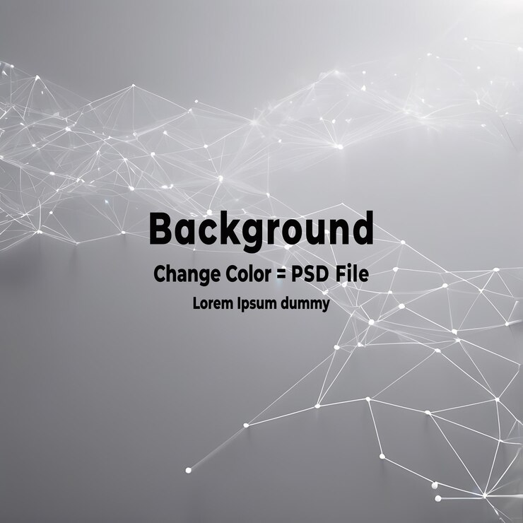 PSD psd abstracto red tecnológica de polígono gris blanco con fondo de tecnología de conexión puntos y líneas abstractos fondo de textura renderización 3d