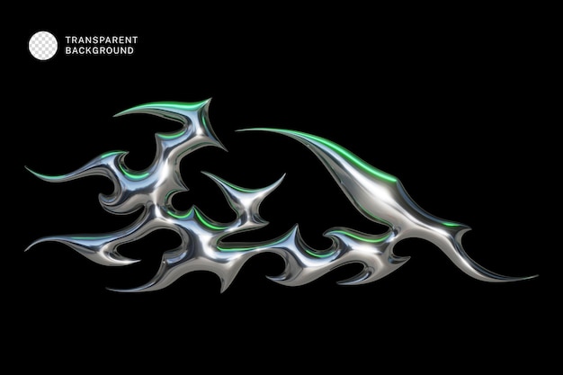 PSD-Abstrakt-Tribal-Chrom-Form 3D-Rendering