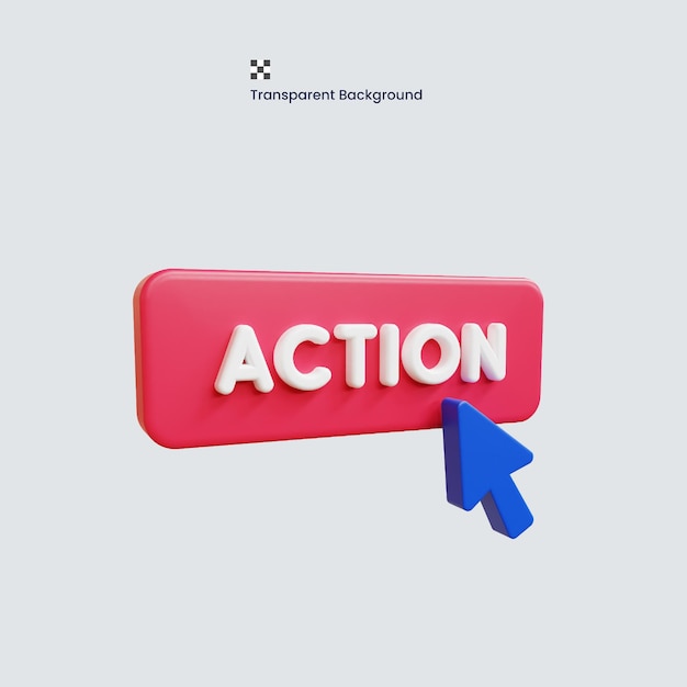 Psd Action Bouton D'appel à L'action Rendu 3d De Haute Qualité