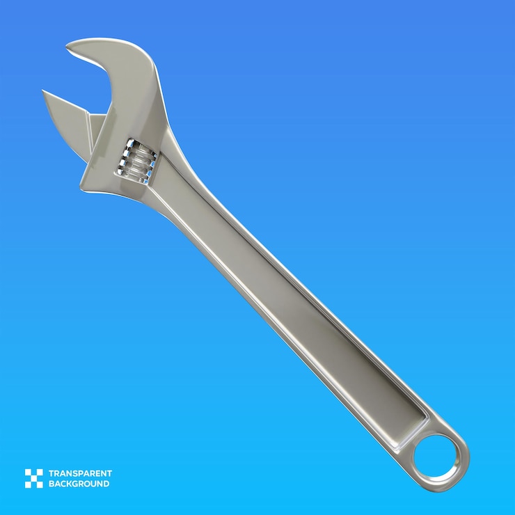 PSD psd adjustable wrench 3d ilustration