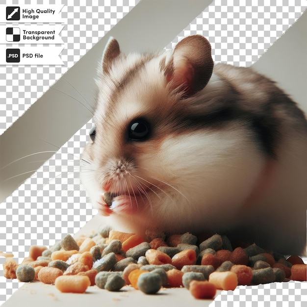 Psd adorável pequeno hamster contra em fundo transparente