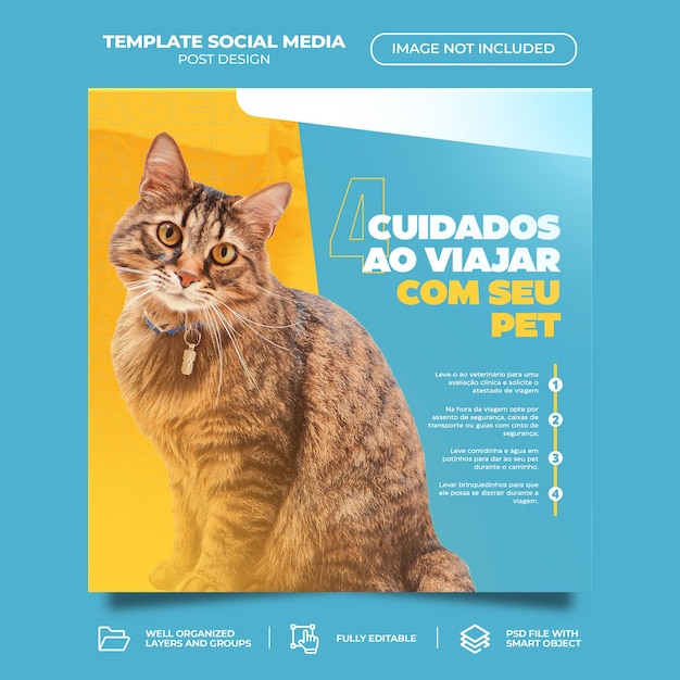 PSD psd adota um modelo de postagem de mídia social para animais de estimação
