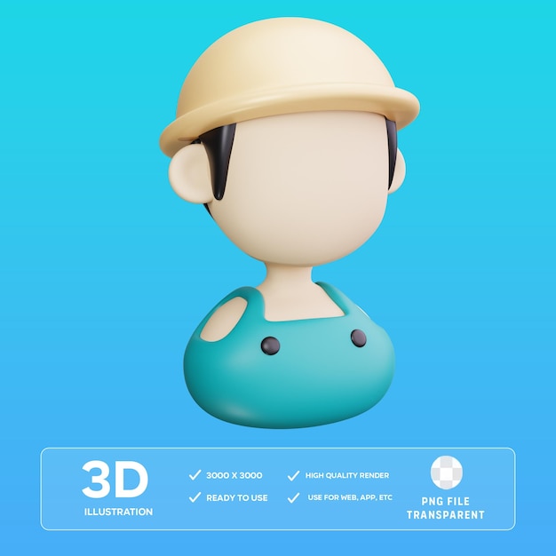 PSD agricoltori professione occupazione lavoro Illustrazione 3D