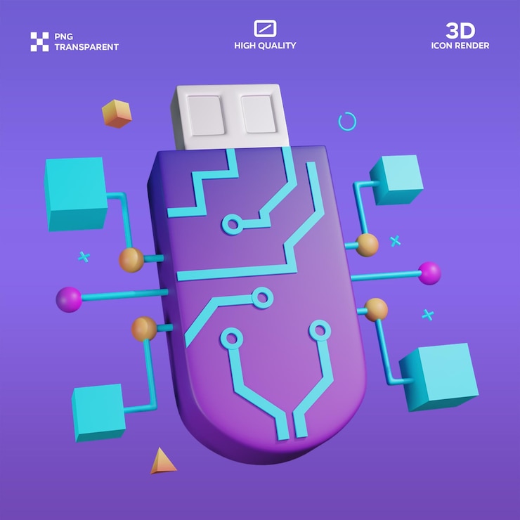 PSD psd ai flash drive 3d illustration