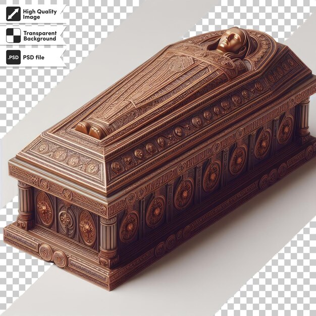 PSD psd ancien sarcophage égyptien sur fond transparent avec couche de masque modifiable