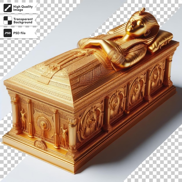 PSD psd ancien sarcophage égyptien sur fond transparent avec couche de masque modifiable