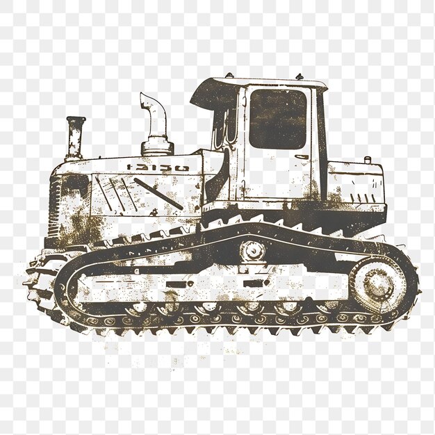 PSD psd antique bulldozer mit senf gelb monochrom stempel teppich tätowierung clipart tinte t-shirt design