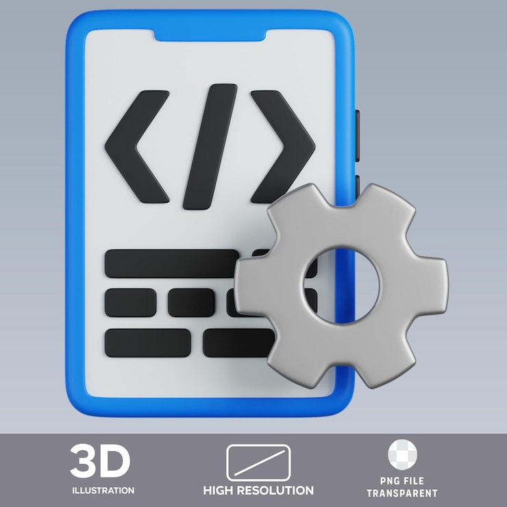 PSD psd app devolopment 3d illustration