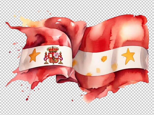 PSD psd d'une aquarelle d'un drapeau d'espagne