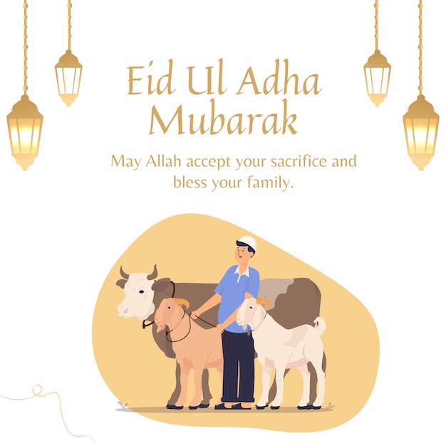 Psd arabisch eid al-adha mubarak islamisches fest social media design kostenlose vorlage