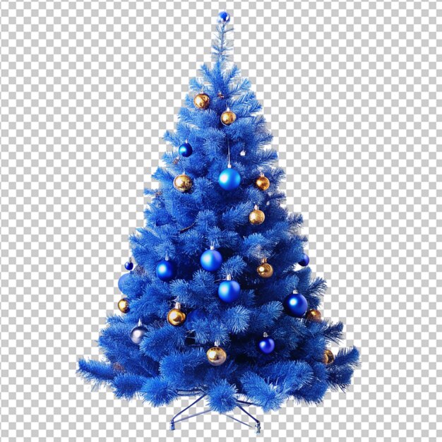 PSD psd de un árbol de navidad azul festivo sobre un fondo transparente