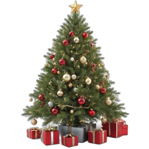 Psd del árbol de navidad sobre un fondo blanco