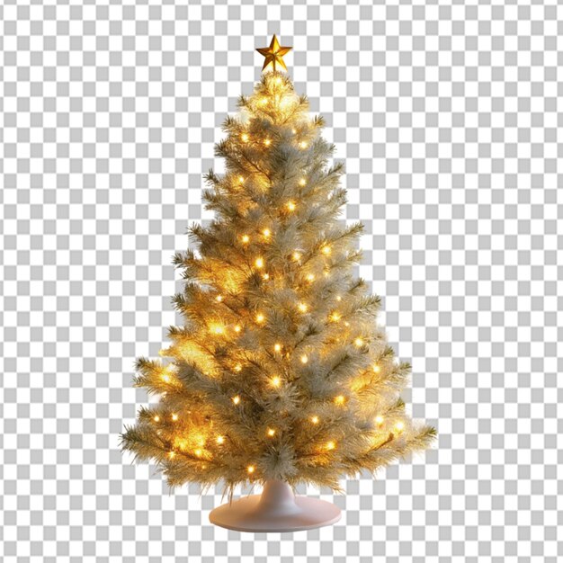 PSD psd d'un arbre de noël brillant sur un fond transparent