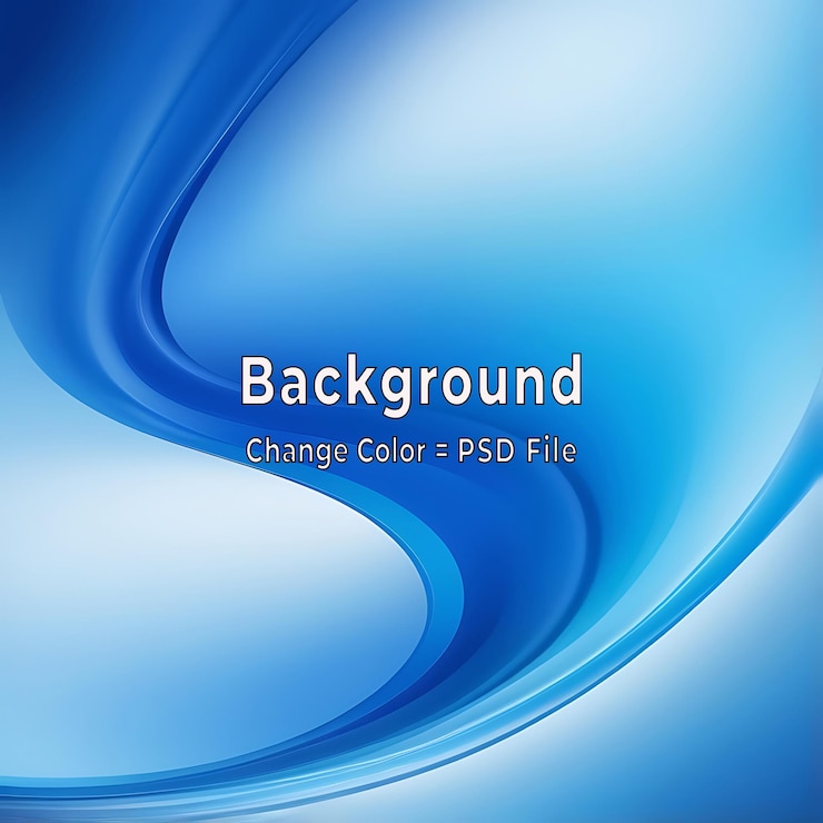 PSD psd arrière-plan bleu abstrait conception de courbe bleue forme lisse par couleur bleue avec des lignes floues