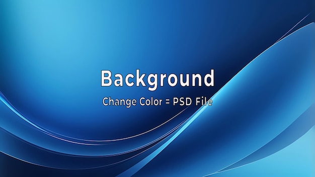 PSD Arrière-plan bleu abstrait Conception de courbe bleue forme lisse par couleur bleue avec des lignes floues