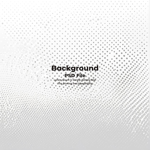 PSD Arrière-plan gris blanc à demi teinte Points technologie de texture d'arrière-plan blanc abstrait