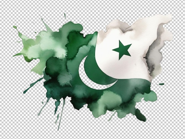 PSD psd de un arte de acuarela de una bandera de pakistán