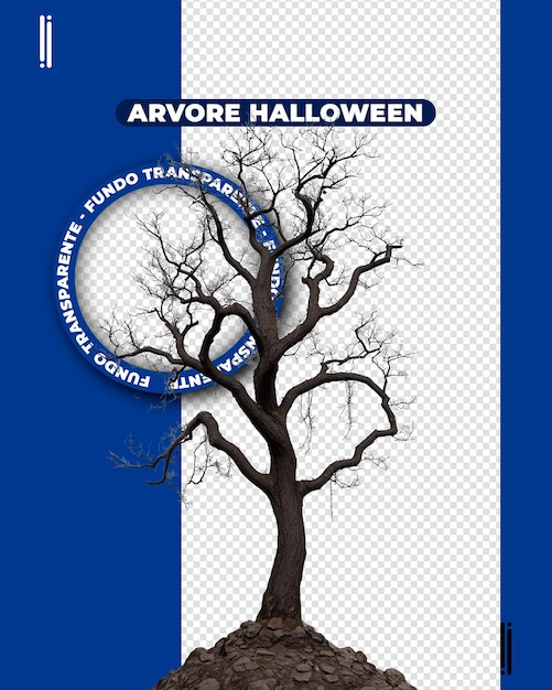 PSD psd árvore de halloween renderização 3d