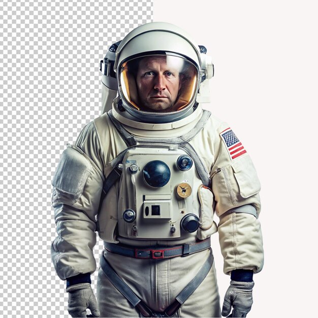 PSD psd de un astronauta en un traje espacial sobre un fondo transparente