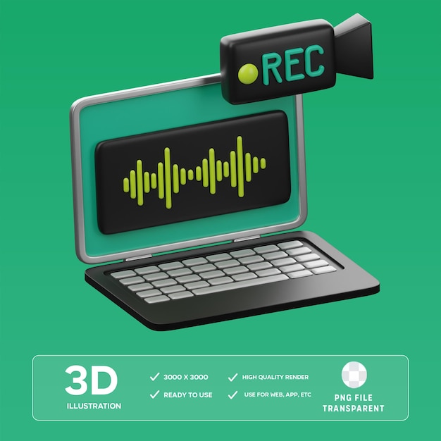 PSD-Aufnahmesoftware 3D-Illustration