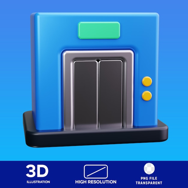PSD-Aufzugstransport 3D-Illustration