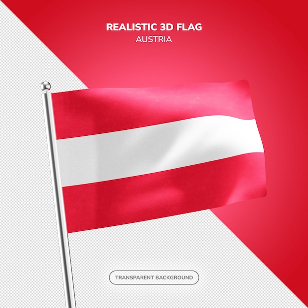 PSD austriaca rendering di bandiera 3D realistico