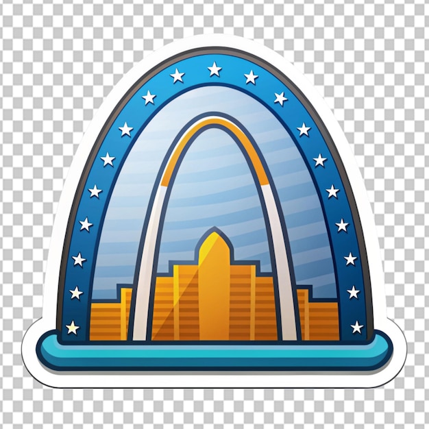 PSD psd d'un autocollant de badge en arc sur fond transparent