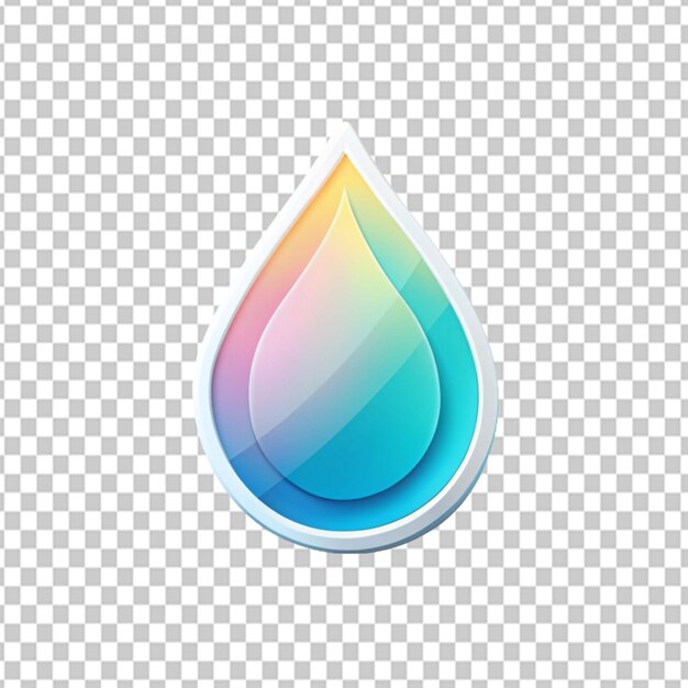 Psd D'un Autocollant Du Logo De Goutte D'eau Sur Un Fond Transparent