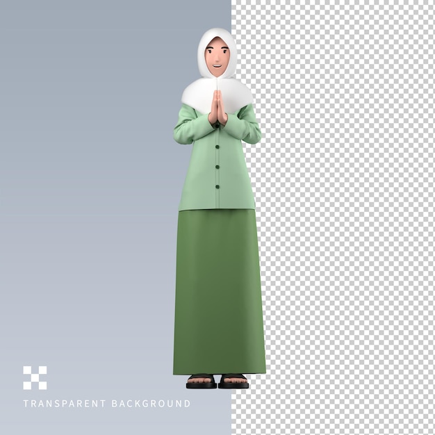 PSD AVATAR FEME EID MUBARAK Ilustração em 3D