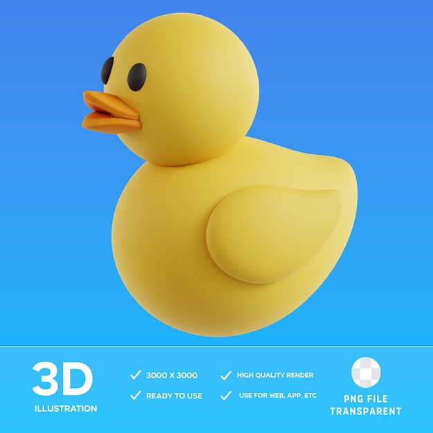 PSD-Baby-Enten-Illustration in 3D