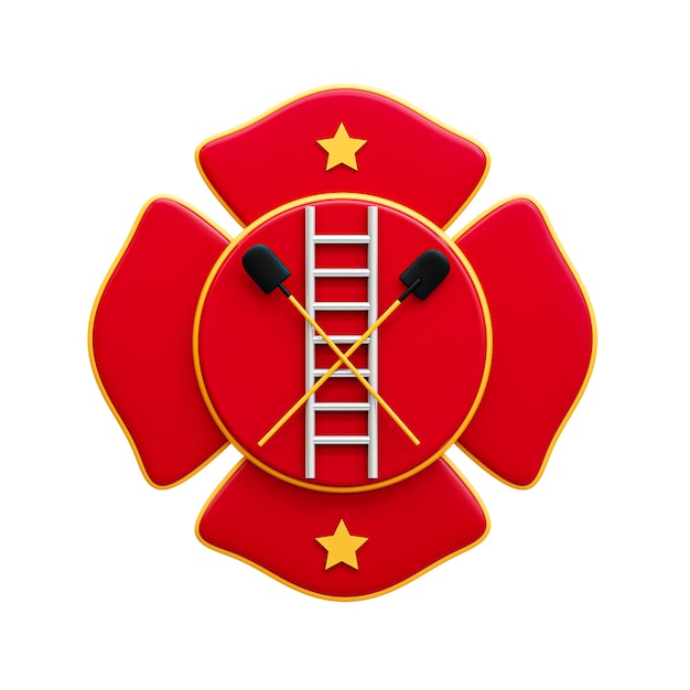 PSD psd un badge rouge des pompiers