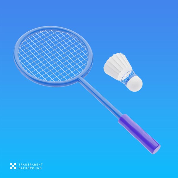 PSD Badminton 3D-Illustration