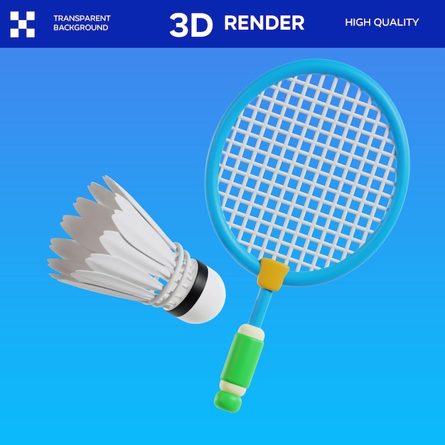 PSD Badminton 3D-Illustration