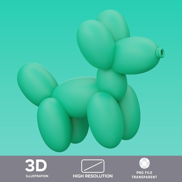 PSD Ballonhund 3D-Illustration