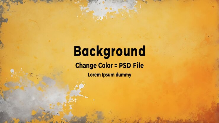PSD psd bandeira de parede horizontal de textura grunge amarela e laranja de cimento ou concreto com fundo em branco