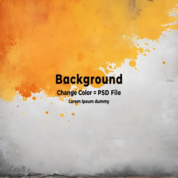PSD psd bandeira de parede horizontal de textura grunge amarela e laranja de cimento ou concreto com fundo em branco