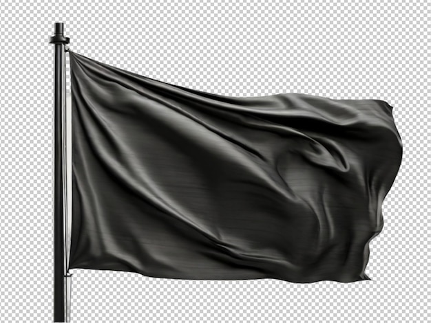 PSD psd de una bandera negra en un fondo transparente