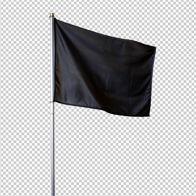 PSD psd de una bandera negra sobre un fondo transparente